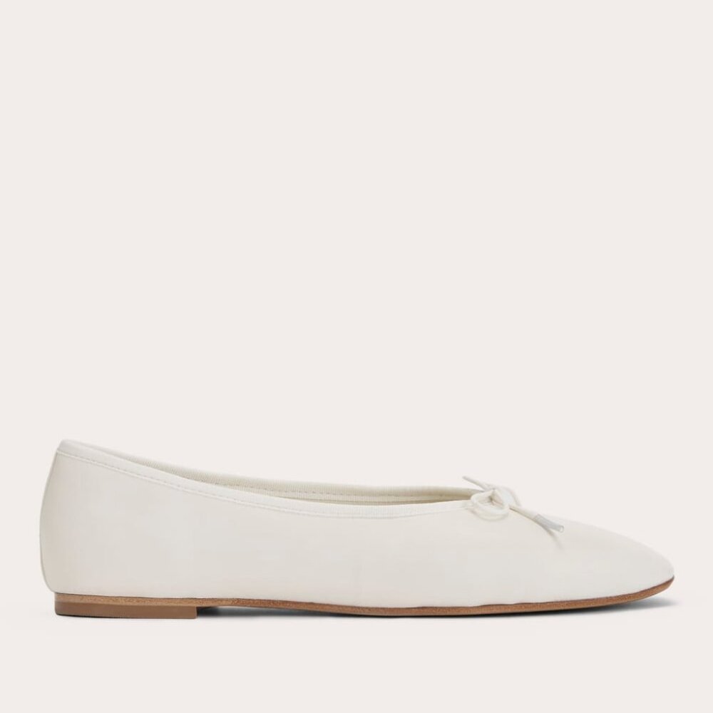 Everlane Cream Leather Ballet Flats - Picture 2 of 4